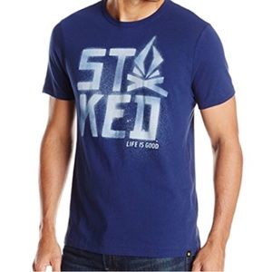 Life is Good Men's Stoked Stencil Newbury tshirt